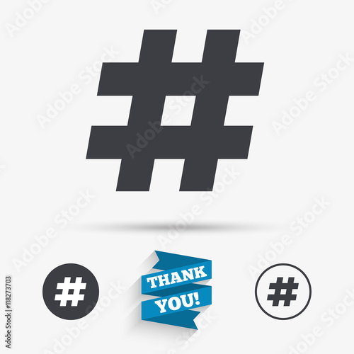 Hashtag sign icon. Social media symbol.