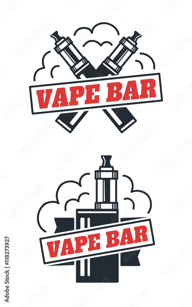 Vape bar shop logo design. Isolated on white background Stock Vector ...