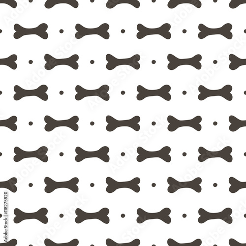 Monochrome doodle halloween seamless pattern background with bones.