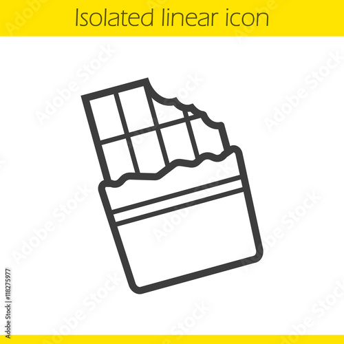 Bitten chocolate bar linear icon