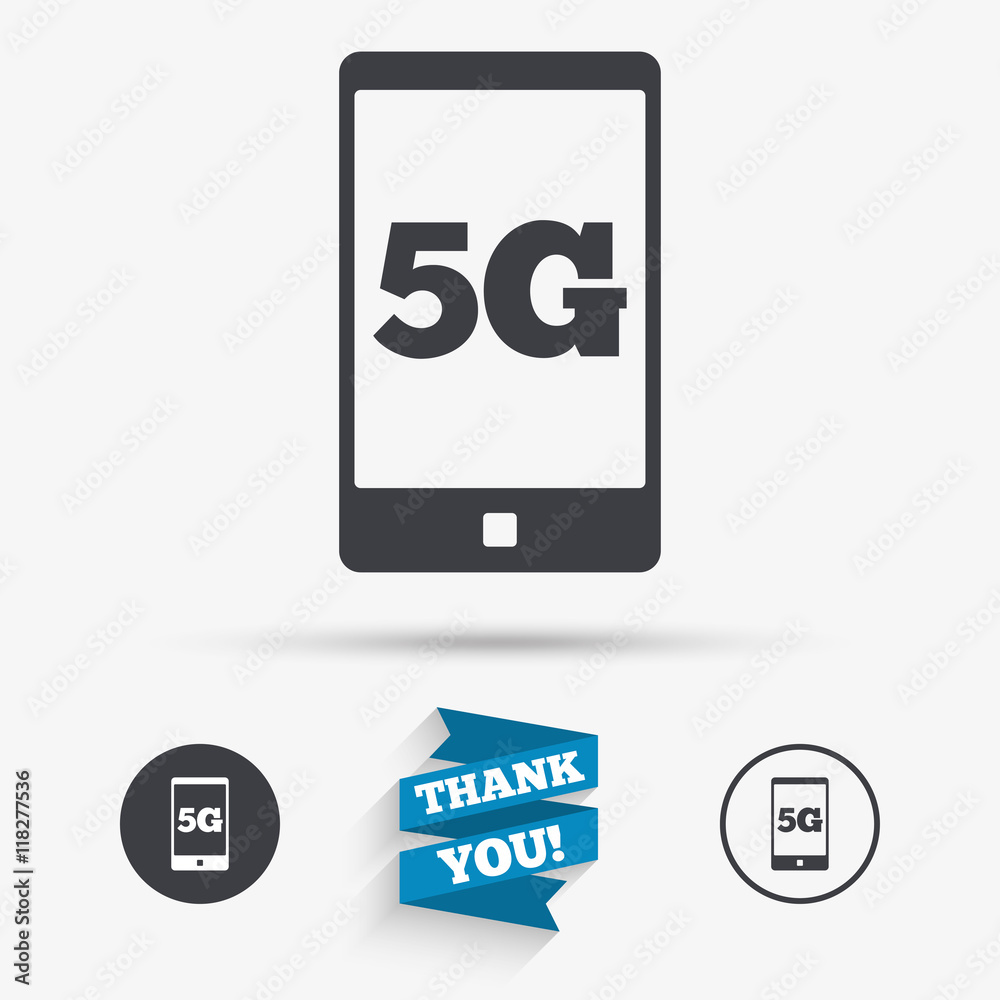 5G sign. Mobile telecommunications technology. 5G sign. Mobile telecommunications technology.