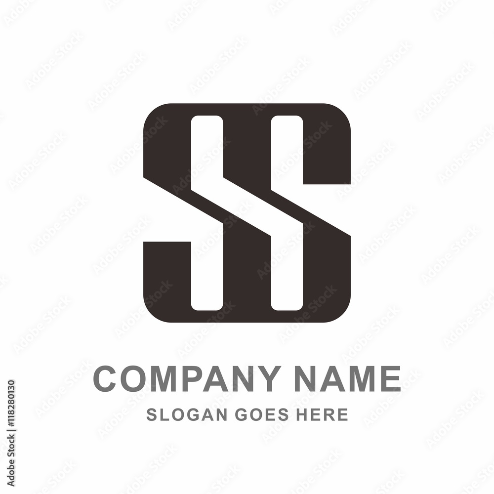 Monogram Double Letter S Geometric Line Vector Logo Template Monogram Double Letter S Geometric Line Vector Logo Template