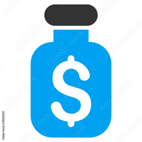 Business Remedy icon. Vector style is bicolor flat iconic symbol with rounded angles, blue and gray colors, white background.