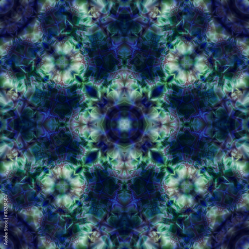 Kaleidoscopic design abstract ornament seamless texture, wavy pa © fuzzyfox