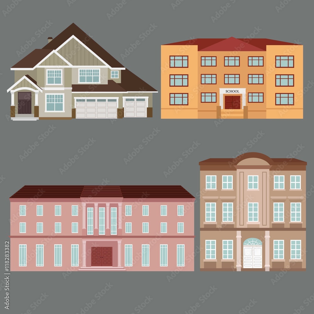 Vector City Buildings background image design for illustration, postcards, posters, labels, signs and other advertisement and design needs.