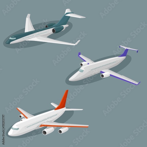 Airplanes vector image design set.