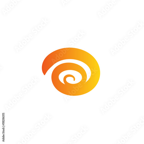 Isolated abstract spiral vector logo. Hurricane, tornado,swirl logotype. Wind.