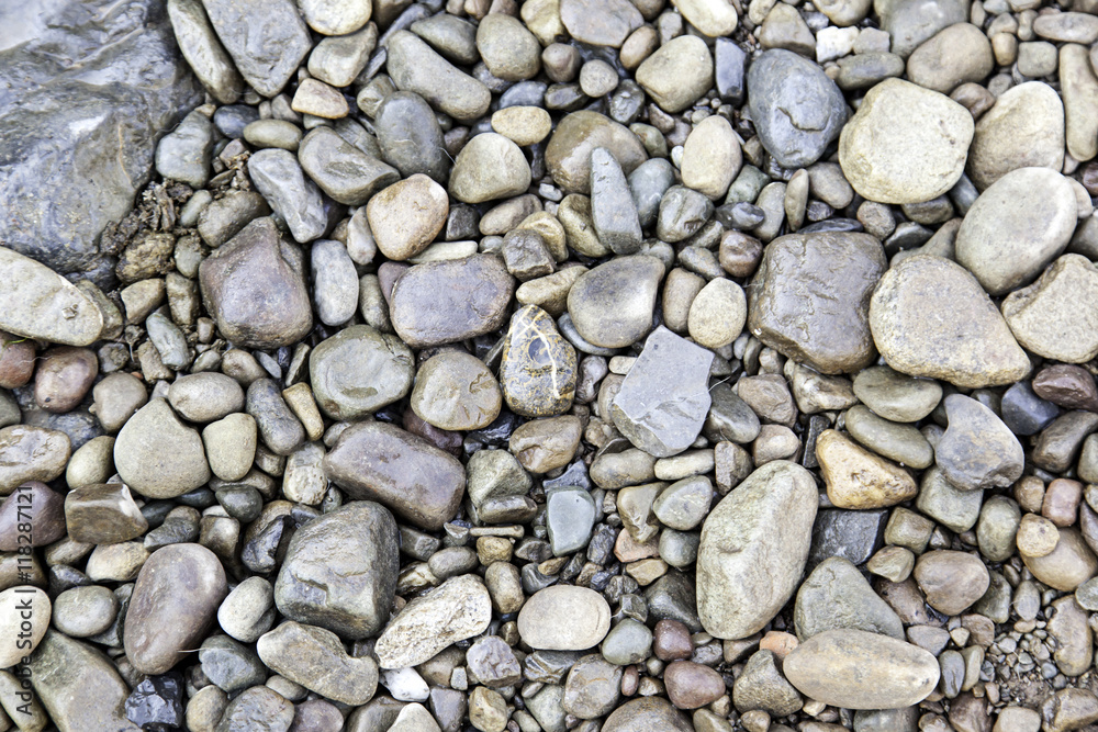 Wet stones in a river
