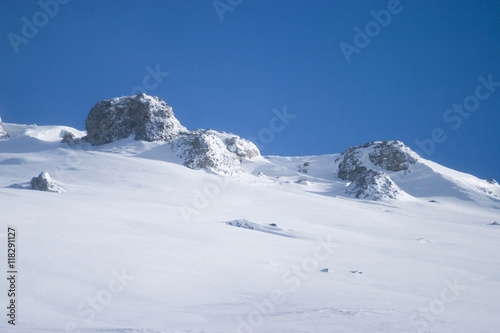 Mountain covered in snow