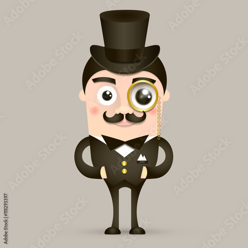 Vintage britain gentleman in hat.