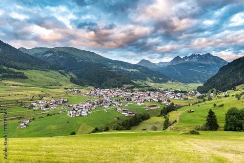 Aerial view on the city Alps