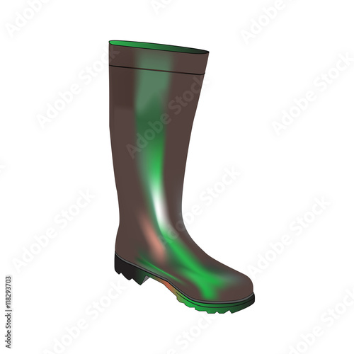 Rain boot vector icon symbol design. Illustration isolated on white background - color rubber boot