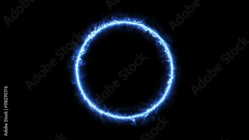 Ring of plasma glowing on black background in 4K ultra HD photo