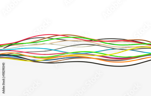 Multicolored electric wires.