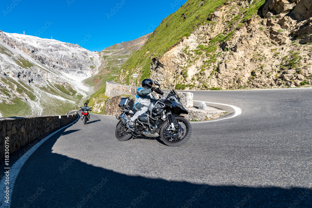 Motorbike on Passo Stelvio