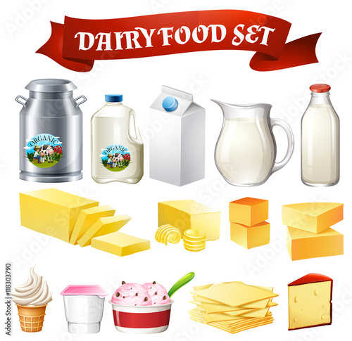 Dairy products food set