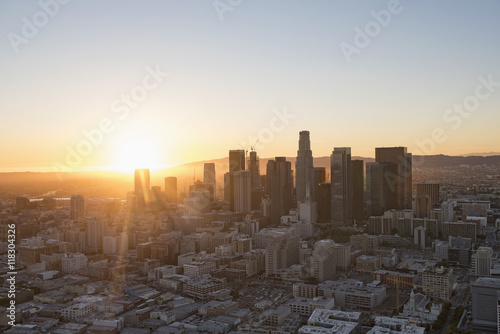 Aerial view of Los Angeles cityscape, California, United States photo