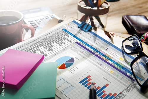 Spreadsheet Document Financal Report Concept