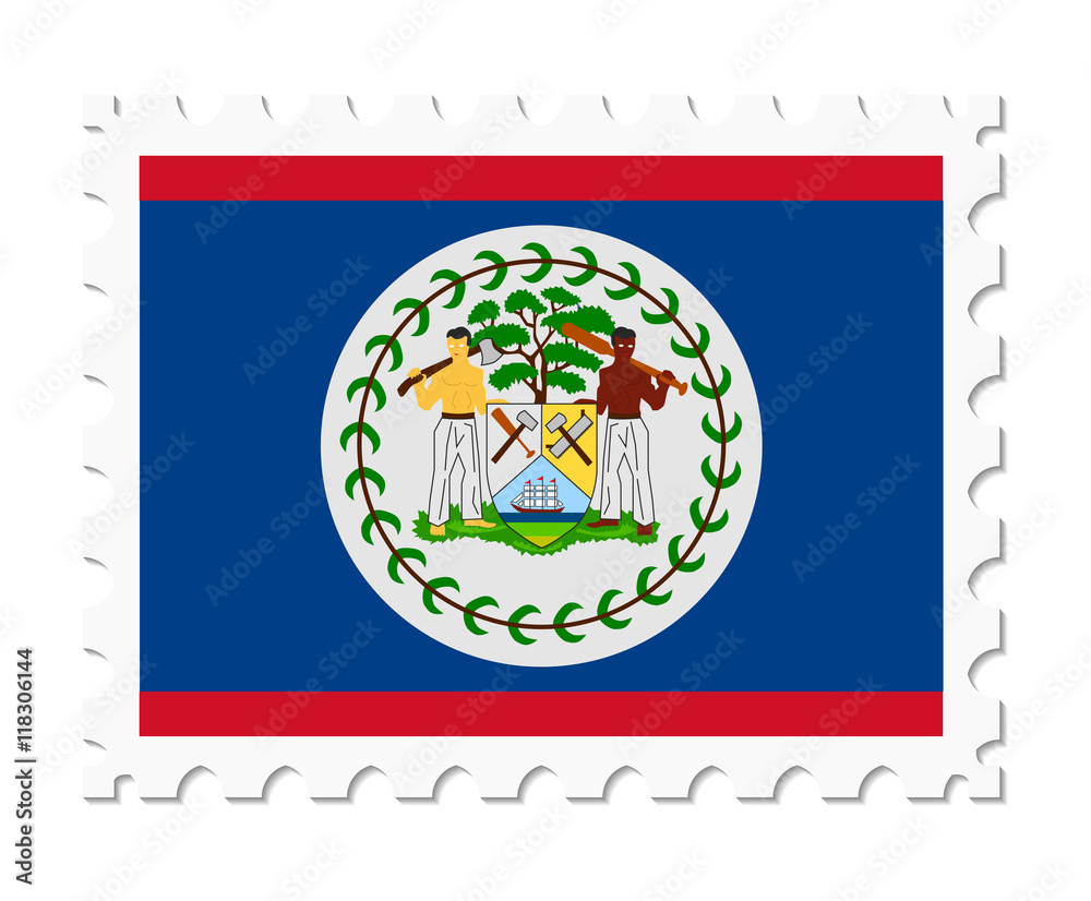 Obraz premium stamp flag belize