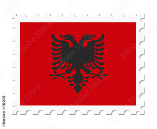 stamp flag albania