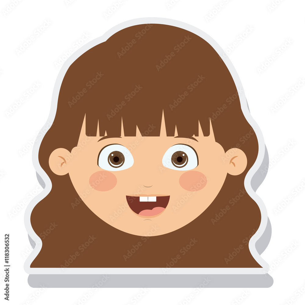 head little girl smiling isolated vector illustration design head little girl smiling isolated vector illustration design