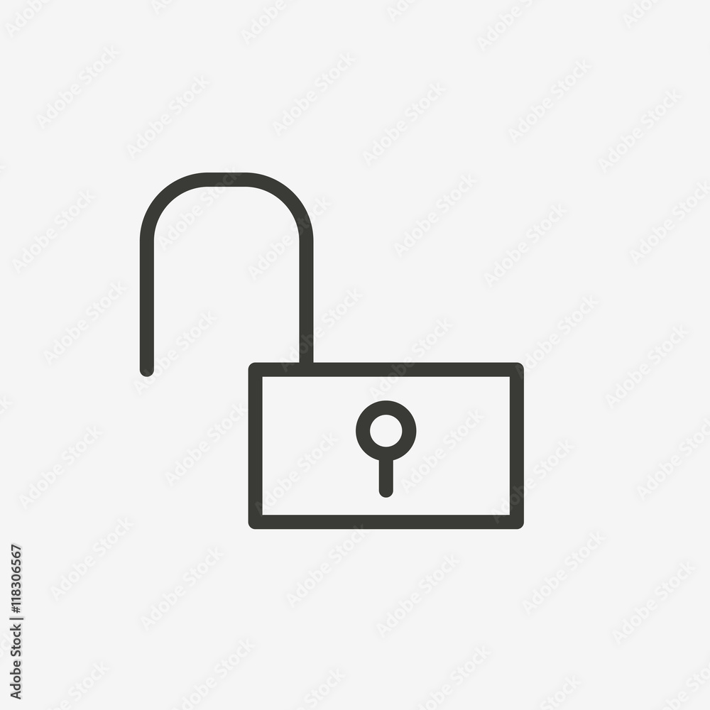 unlock outline icon