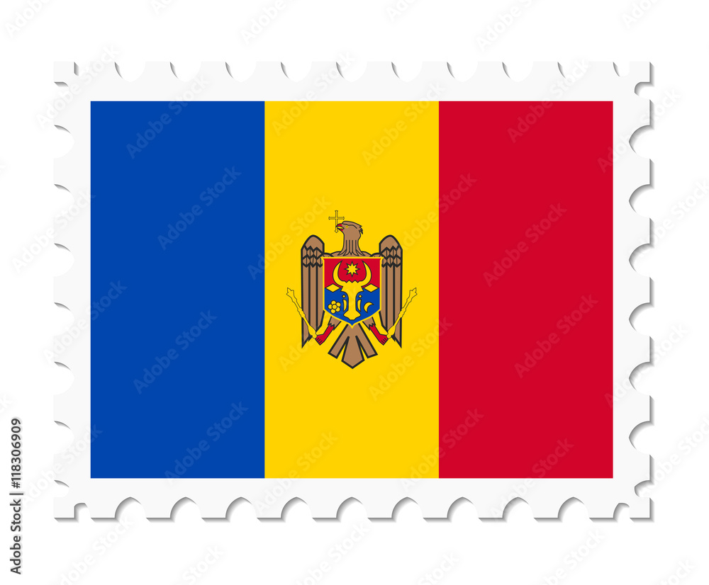 Obraz premium stamp flag moldova
