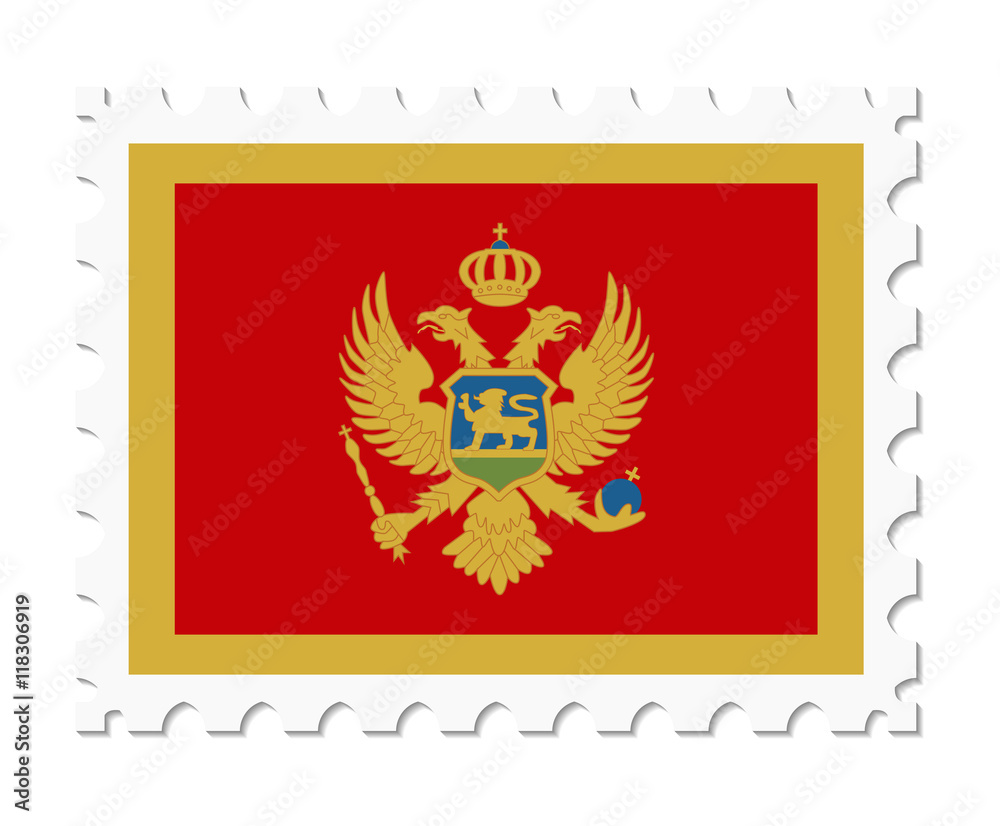 Obraz premium stamp flag montenegro