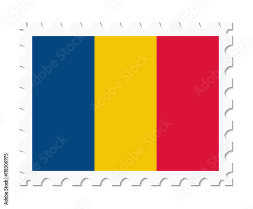 stamp flag romania