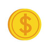 coin gold money market icon. Isolated and flat illustration. 
