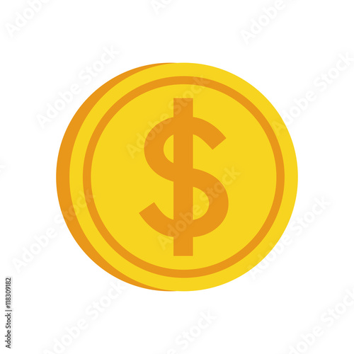 coin gold money market icon. Isolated and flat illustration. 