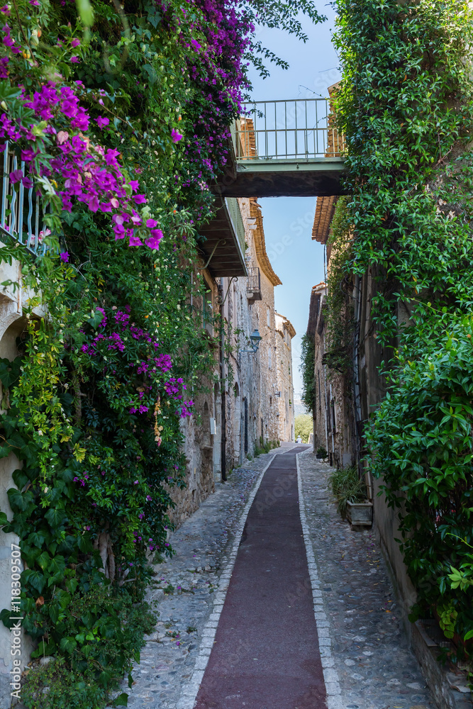alley in Saint-Paul-de-Vence, Provence, France