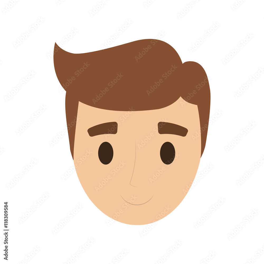 Fototapeta premium man male head person people icon. Isolated and flat illustration. 