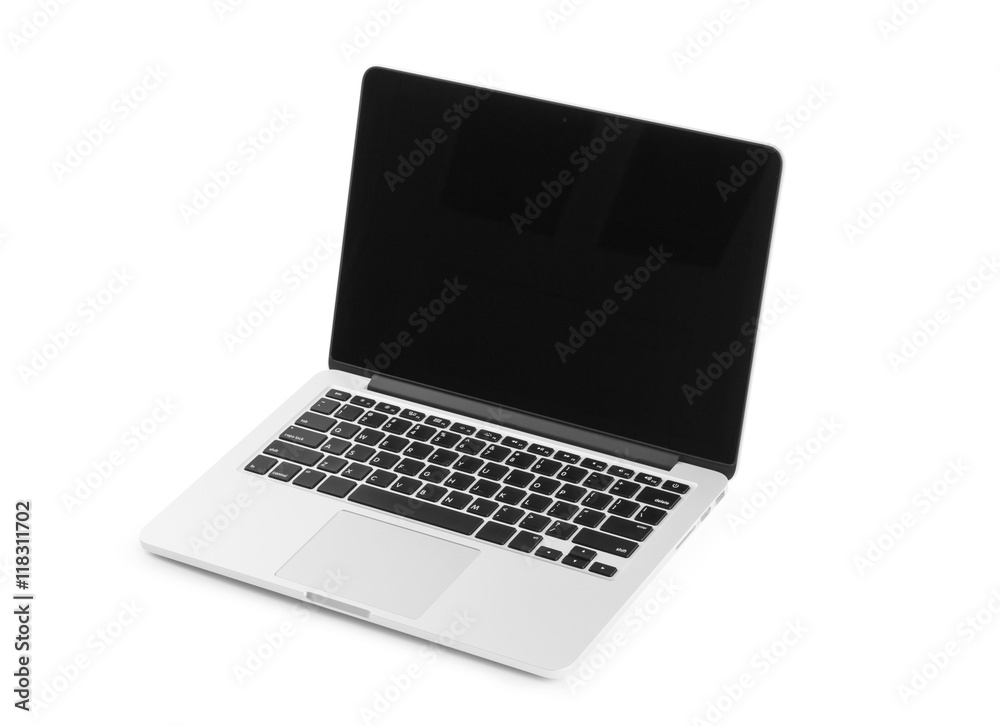 Modern retina laptop isolated on white background, clipping path Modern retina laptop isolated on white background, clipping path
