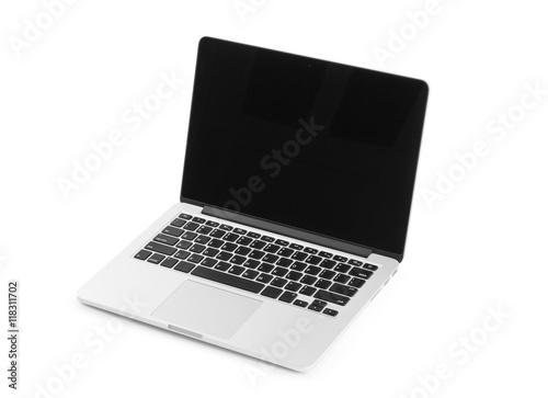 Modern retina laptop isolated on white background, clipping path