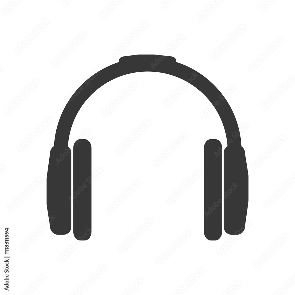 headphone silhouette technology icon. Isolated and flat illustration headphone silhouette technology icon. Isolated and flat illustration