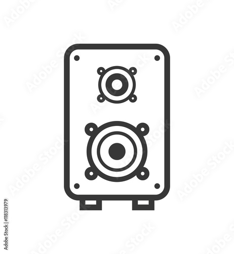 speaker music sound silhouette icon. Isolated and flat illustration. Vector graphic