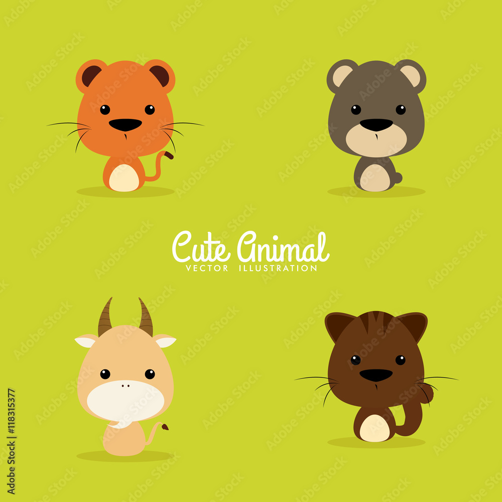Cute Cartoon Wild Animal Cute Cartoon Wild Animal
