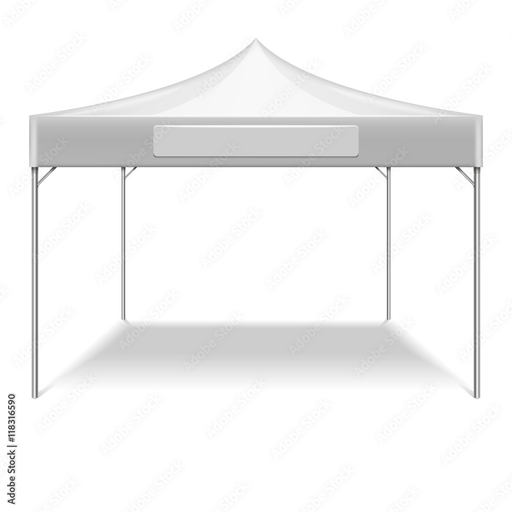 Realistic white outdoor folding party tent vector mockup Stock Vector |  Adobe Stock