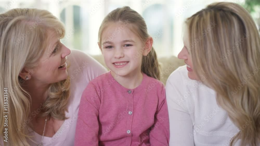 Portrait of 3 female generations of beautiful smiling family Portrait of 3 female generations of beautiful smiling family