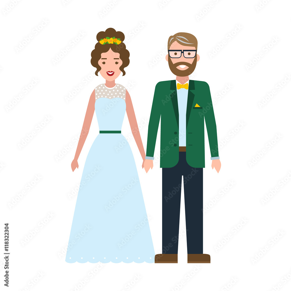 Isolated young beautiful newweddies couple on white background. Happy smiling couple. Isolated young beautiful newweddies couple on white background. Happy smiling couple.