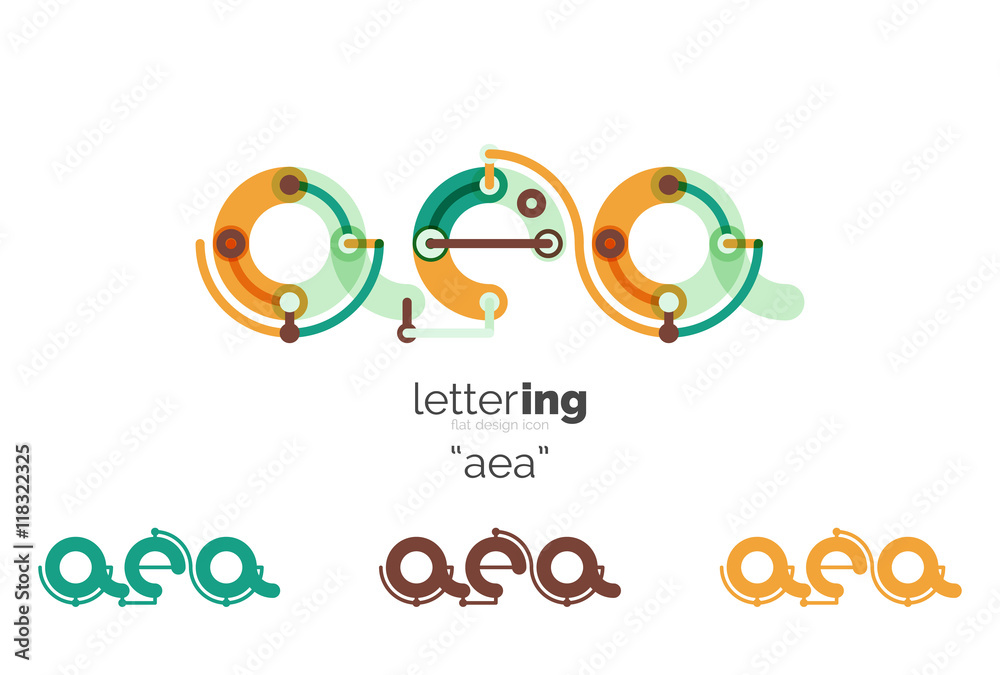 Linear initial letters, logo branding concept