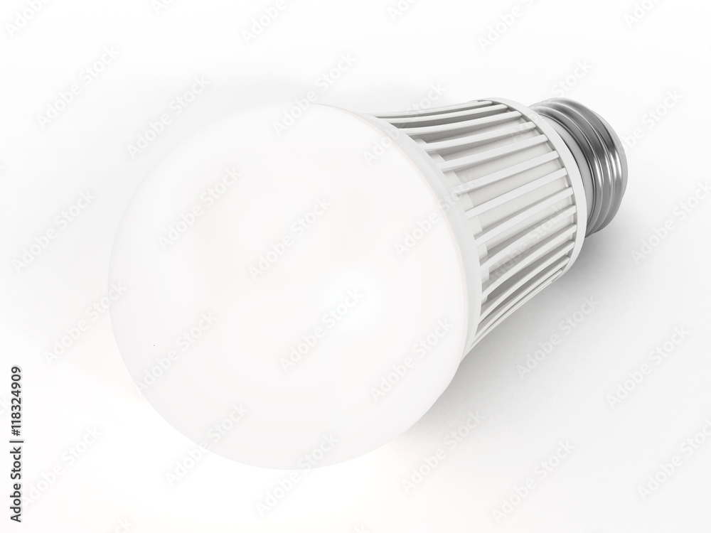 Energy efficient light bulb. 3d illustration