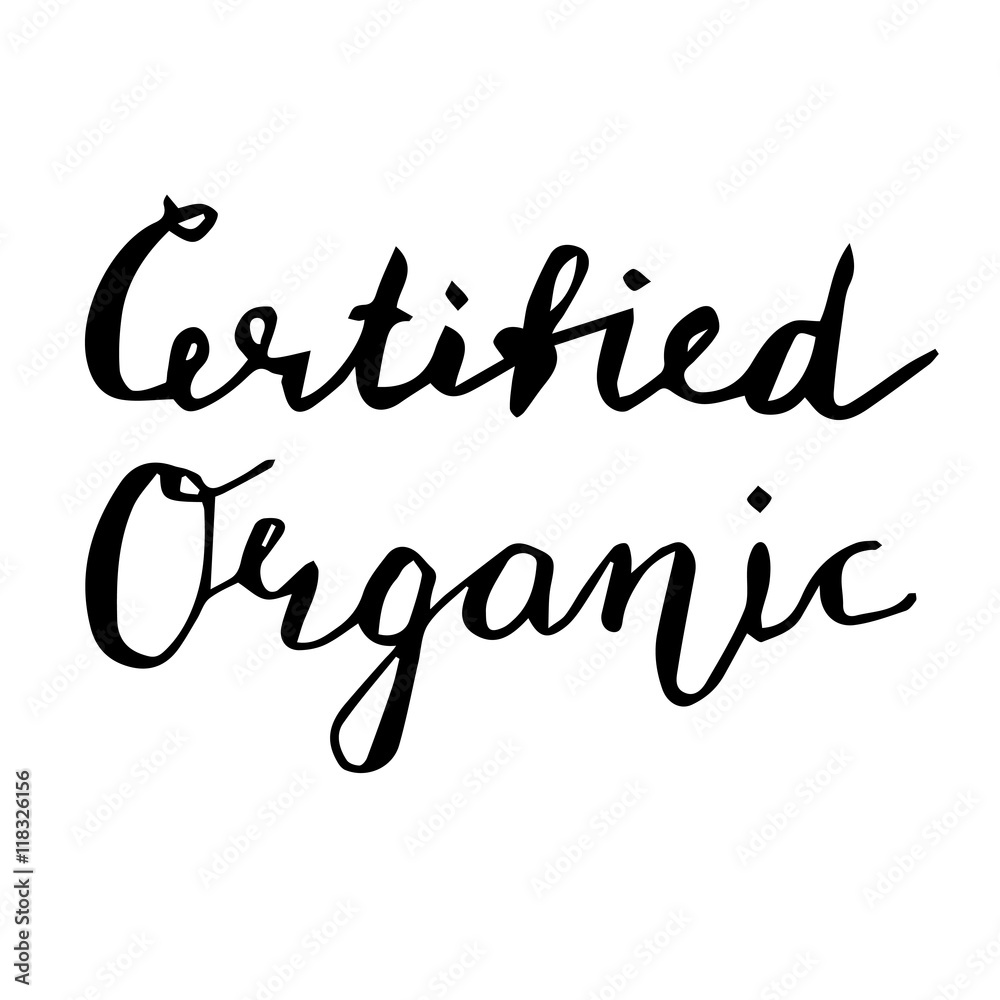 Certified Organic Hand drawn lettering card
