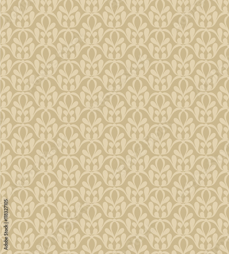 Damask beautiful background design, vector cream pattern