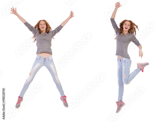 Young woman isolated on the white background