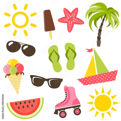 Set of summer icons