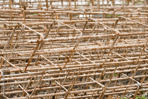 Reinforced steel rods. photo