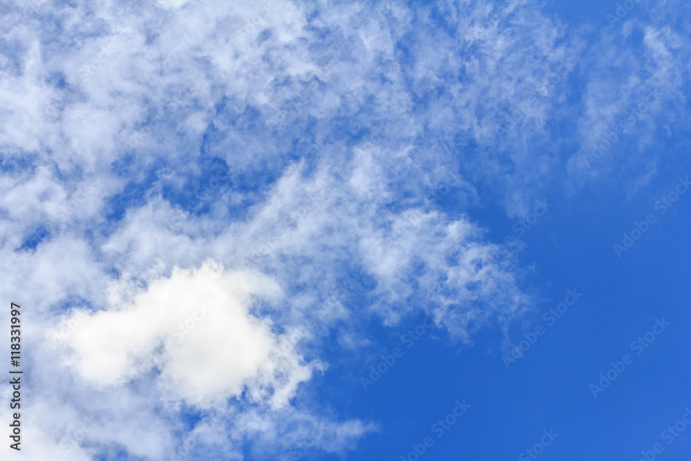 Blue sky background with white clouds. The vast blue sky and clouds sky on sunny day. White fluffy clouds in the blue sky. Blue sky background with white clouds. The vast blue sky and clouds sky on sunny day. White fluffy clouds in the blue sky.