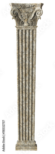 Classic stone column with patterns